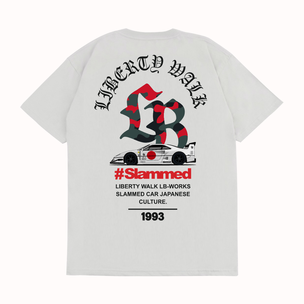 KARIMAKE เสื้อยืด Unisex Distro รถพิมพ์ FERRARI F40 LBWK LIBERTY WALK T เสื้อ