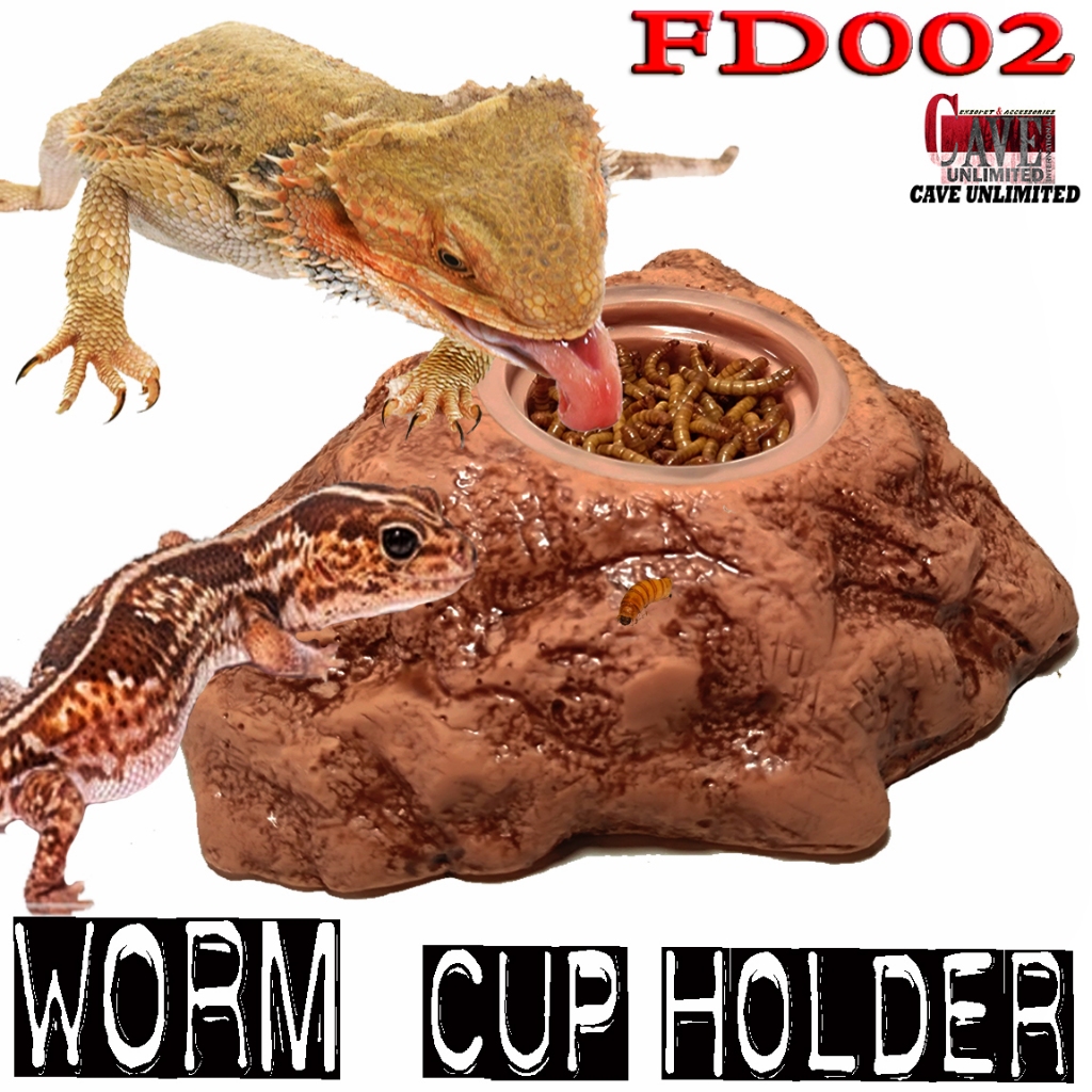 FD002 ถ้วยผู้ถือ WORM DISH CONTAINER สําหรับ CRICKETS, COCKROCHES, DUBIA, GECKO BEARDED DRAGON BD กิ