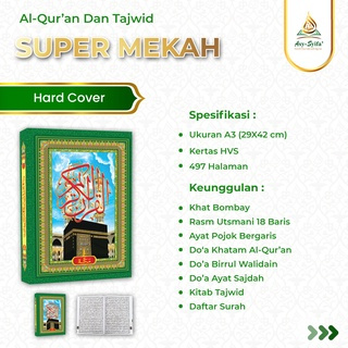 Hijau Al Quran พิเศษ สําหรับผู้สูงอายุ Uk A3 Kaaba Green Asy - Syifa' พร้อม Tajwid และ Tuding Super 