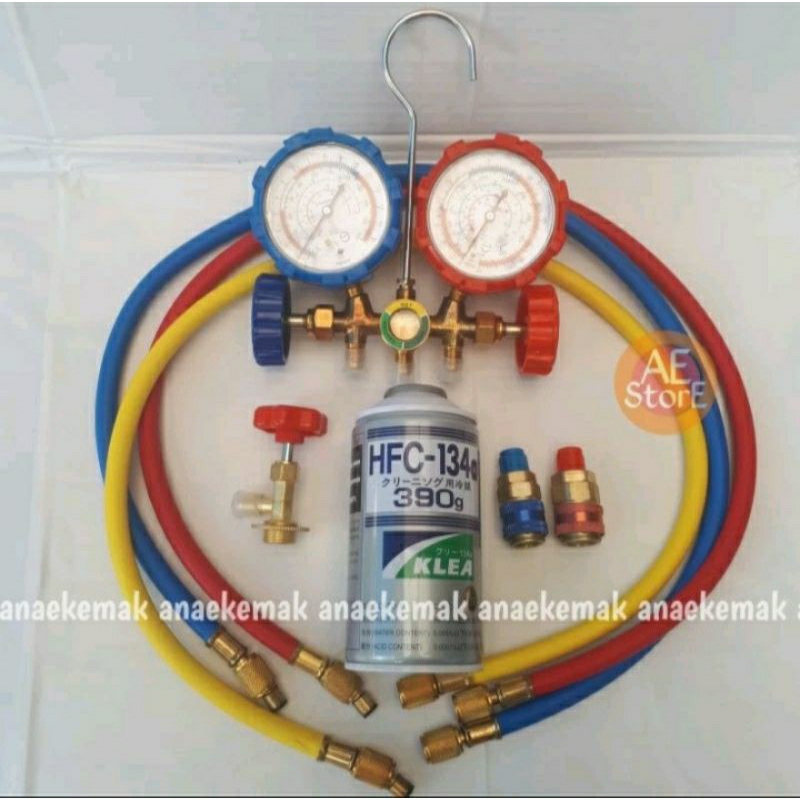 01 ชุดเครื่องมือเติมคู่ Manifold / Manifold เดี่ยว plus R134a รถ AC แก๊สเครื่องทําความเย็น / ตู้เย็น