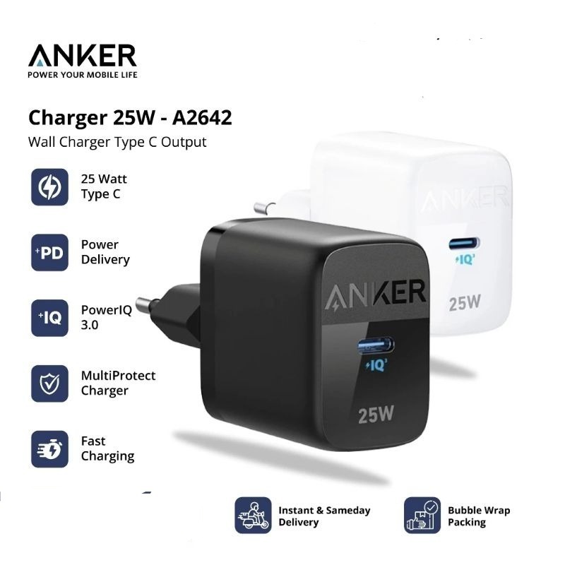 อะแดปเตอร์ Anker 312 25W เครื่องชาร์จ USB-C PPS PD ชาร์จเร็วสุด