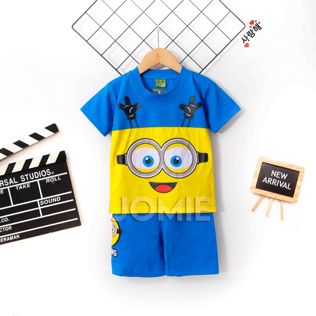 เสื้อยืด ลายมินเนี่ยน สําหรับเด็กผู้ชาย อายุ 2-10 ปี