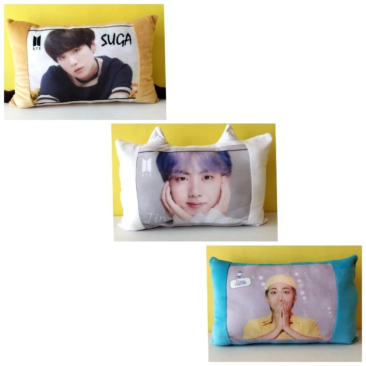 ANNYEONG HASAYO GIFT SHOP | หมอนพิมพ์สี่เหลี่ยม | ตัวละคร BTS - BT21 | 33 ซม. x 52 ซม