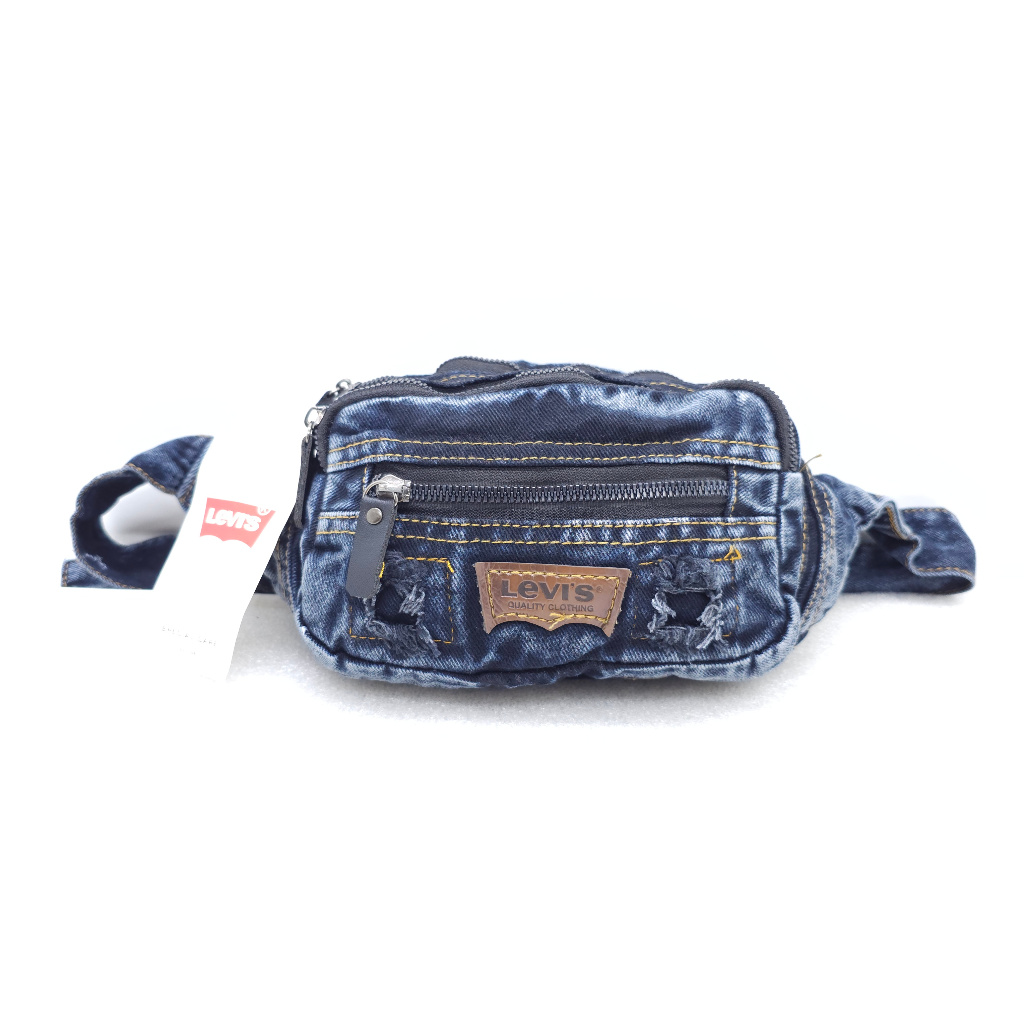 Levis New Levis Denim Jeans กระเป๋าคาดเอว / Levi& 39;s Denim Jeans กระเป๋าคาดเอว Space New / Levi& 39;s Jeans กระเป๋าคาดเอว Large Seliting Rail จํานวนมาก Space New / Levis Jeans Sling Bag / กระเป๋าคาดเอวแฟชั่นใหม่ Levis Denim Jeans
