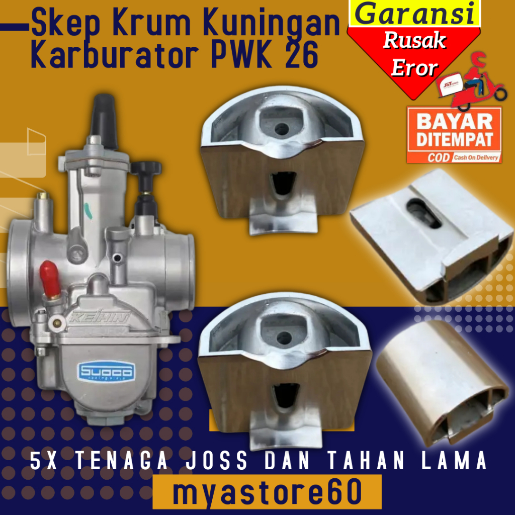 Skep Sekep ลูกสูบคาร์บูเรเตอร์ Keihin Crom Krum ทองเหลืองอะไหล่คาร์บูเรเตอร์ด้านใน Carbu PWK26 PWK 2