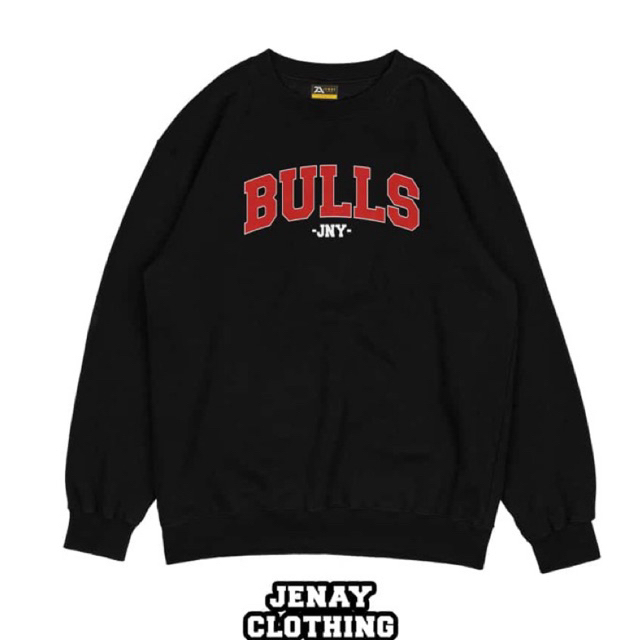 Hitam Jenay Crewneck เสื้อกันหนาว BULLS L XL XXL ผู้ชายผู้หญิงสีดํา