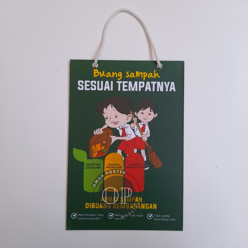 Hard Poster Disposing Waste on Its Place - 3R - โรงเรียน