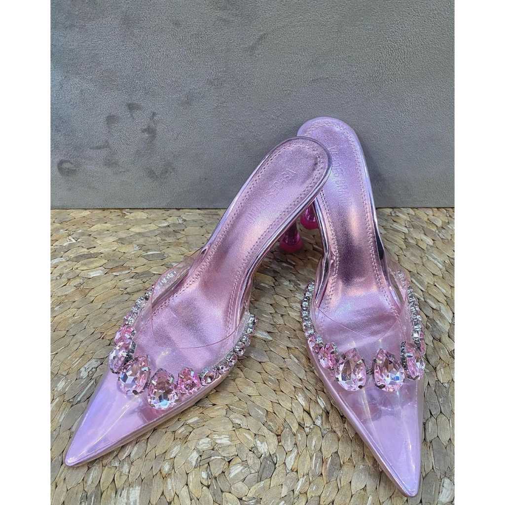 BLING รองเท้าส้นสูงสีชมพู / รองเท้าส้นสูงผู้หญิงแบรนด์ VSHOES / นําเข้า BANGKOK