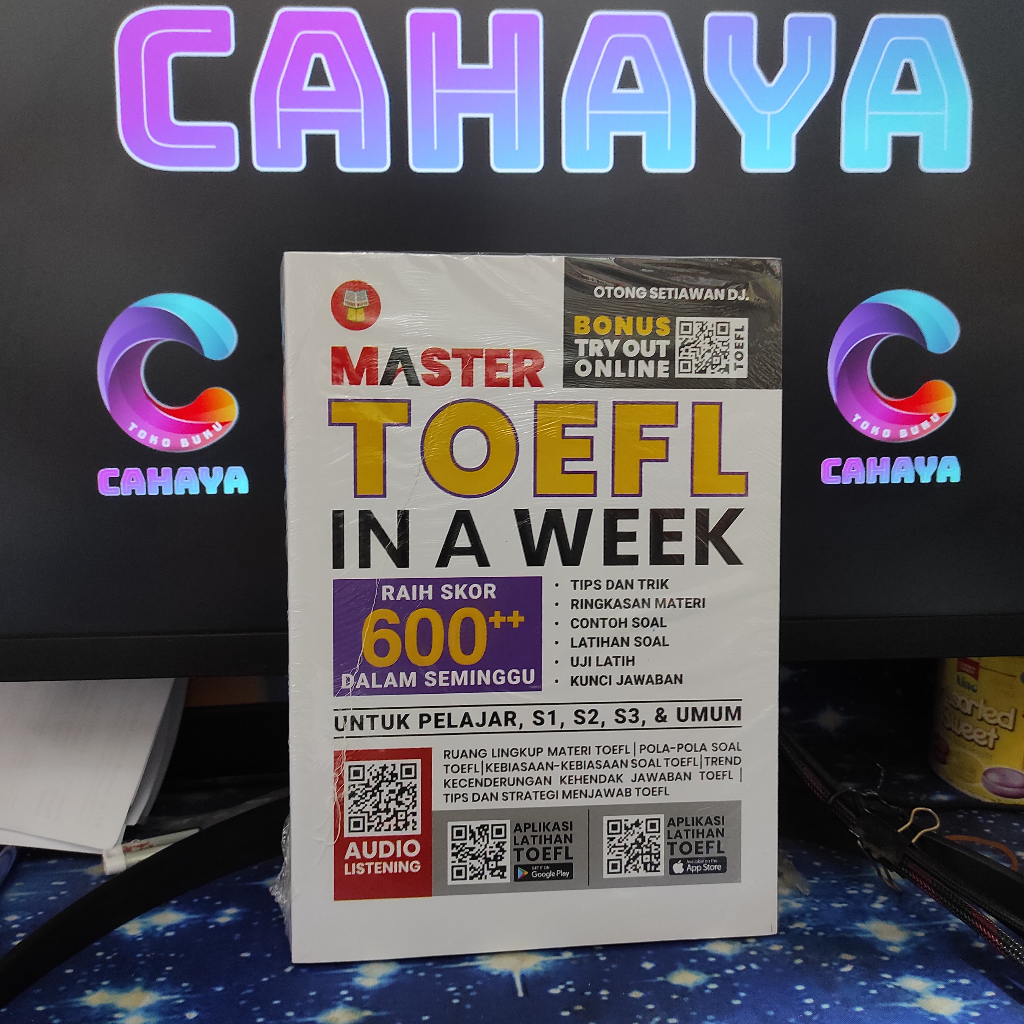 หนังสือหลัก TOEFL ในสัปดาห์ raih skor 600++ ในสัปดาห์และเสียง LISTENING Otong Setiawan DJ TOEFL YRAM