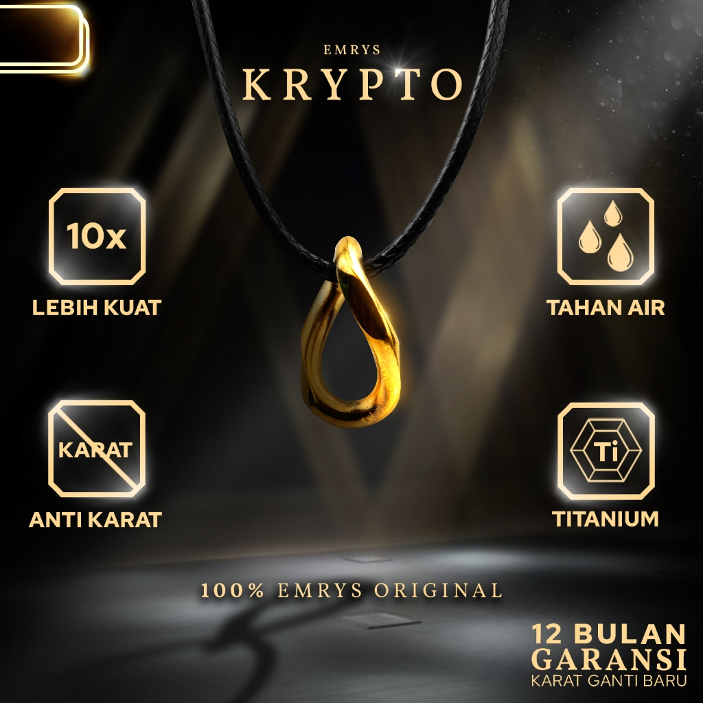 Emrys KRYPTO จี้สร้อยคอสร้อยคอคู่พรีเมี่ยมสําหรับผู้ชายและผู้หญิง