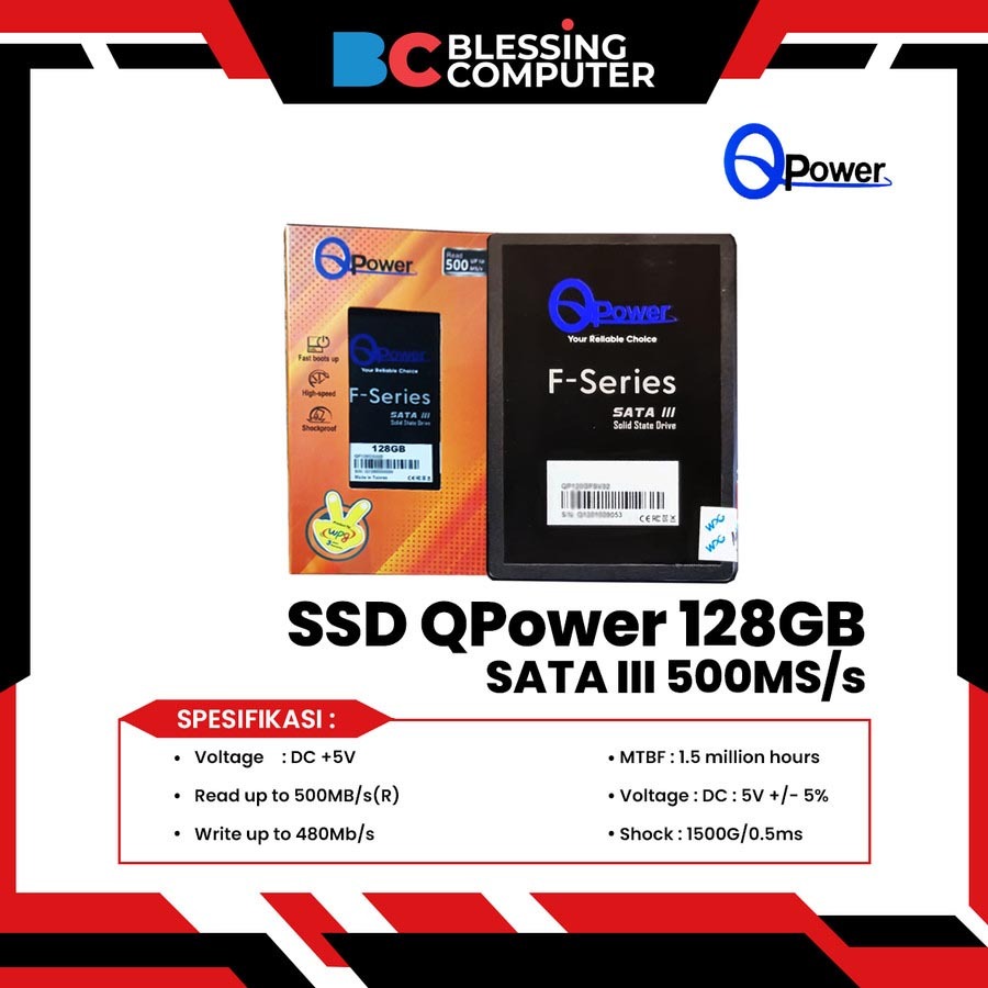 SSD QPower 128GB SATA III 500MS/s QP128GSA68