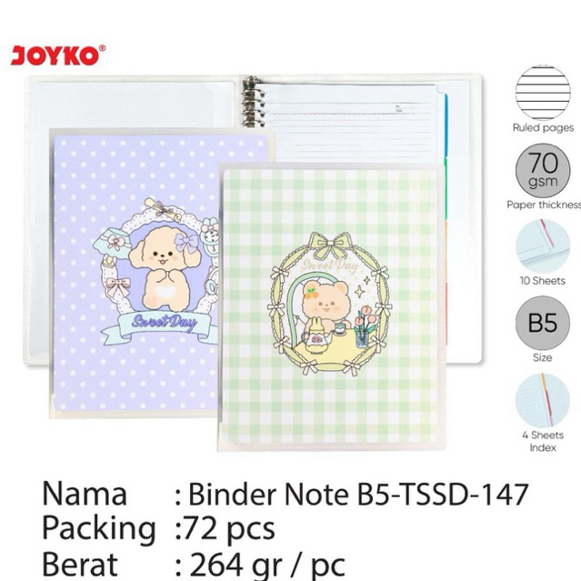 Joyko B5 2 สี Binder Note Folder / B5-TSSD-147 ภาพน่ารัก