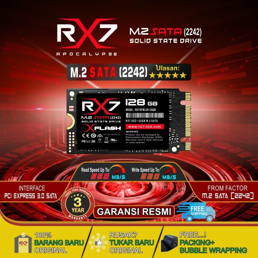 SSD RX7 M2 SATA 128GB 2242 M.2 SATA / M2SATA