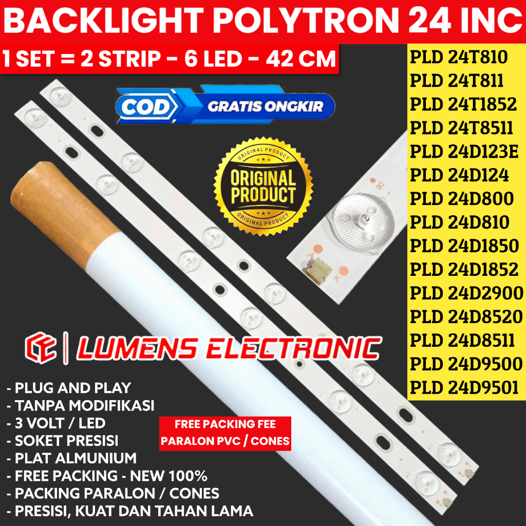POLYTRON 24 INC LED TV BACKLIGHT PLD24T8511 PLD24T811 PLD24D900 PLD24D123 PLD24D900 PLD24D1852 PLD95