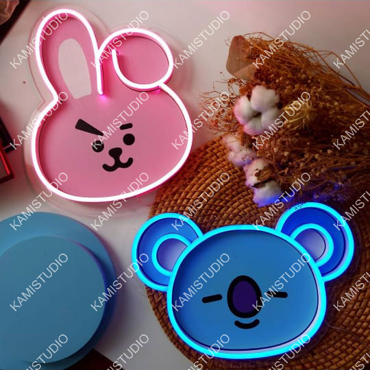 Neon DECORTATION BTS CHARACTER BT21 KOYA RJ SHOOKY MANG TATA CHMMY COOKY