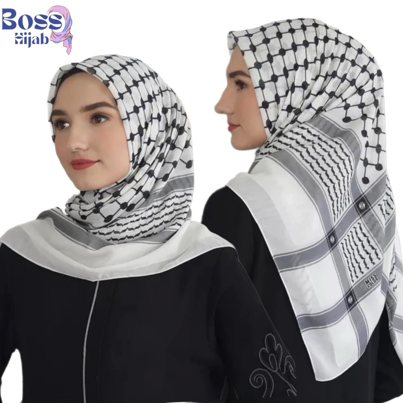 Quadrangle motif Turban/Hijab segi4 110x110 ซม. เลเซอร์คัทการพิมพ์ sublime premium