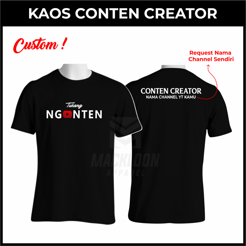 เสื้อยืดผู้ชาย Distro / เสื้อยืด Content Creator คุณภาพสูง 100% / เสื้อยืดผู้ชายสร้างสรรค์