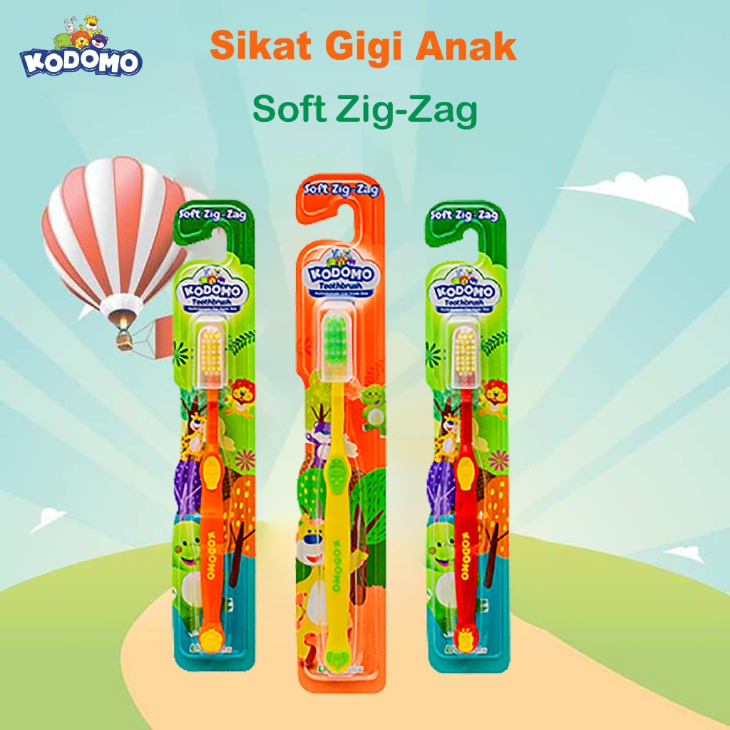 KODOMO SOFT ZIG ZAM CHILDRENS แปรงสีฟัน / แปรงสีฟันเด็ก Kodomo Soft Regular Random Color