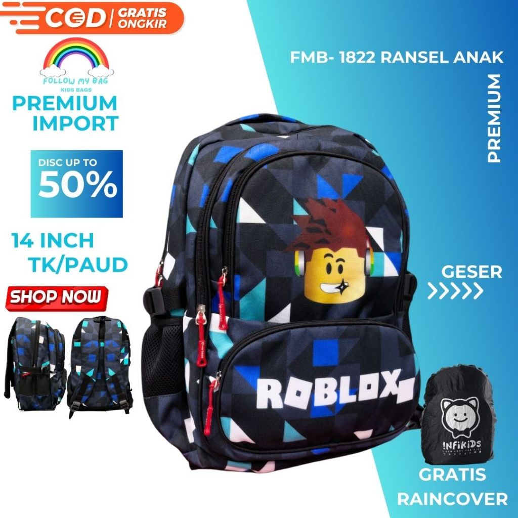 Fmb School Backpack for Boys, Elementary School, Middle School, Roblox Character Bckpack for Boys 18