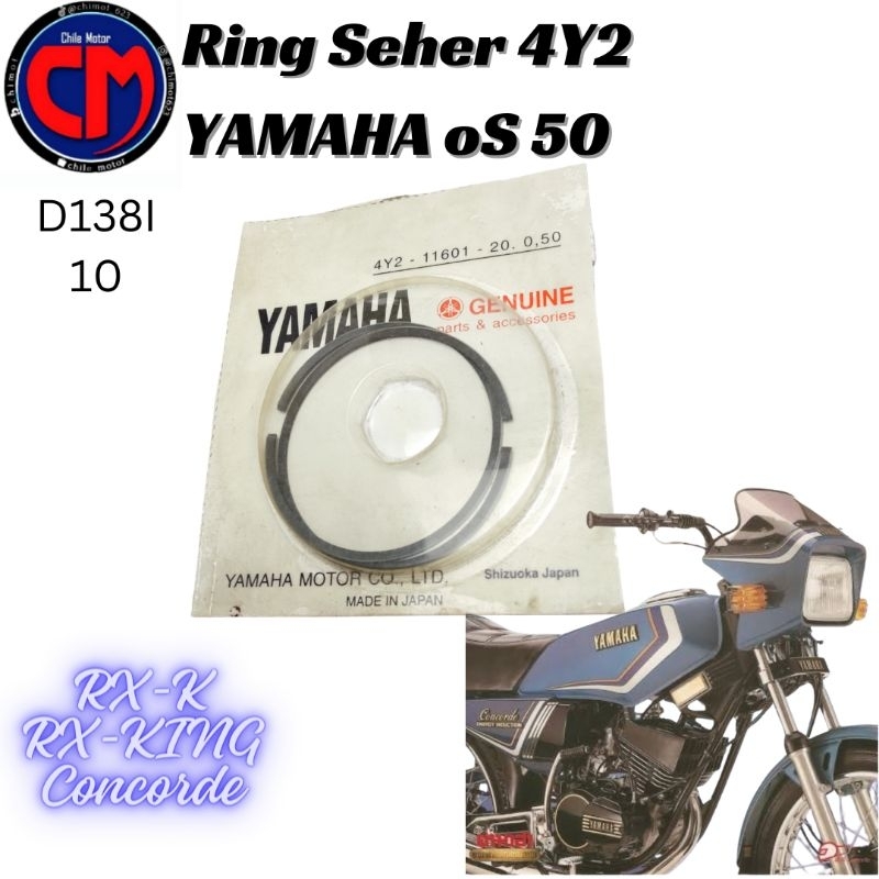 Yamaha 4Y2 Rx King Concorde Os 50 แหวนลูกสูบ Made in Japan d138I