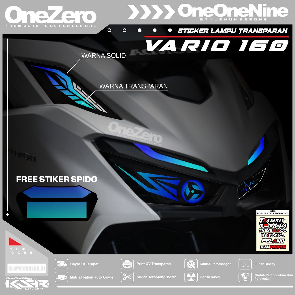 Vario 160 โคมไฟ STICKER/โคมไฟโปร ่ งใสสติกเกอร ์ รูปแบบ HONDA VARIO 160 คิ ้ วรถจักรยานยนต ์ ใหม ่ 2023-2024 VIRAL ONENINE โคมไฟ
