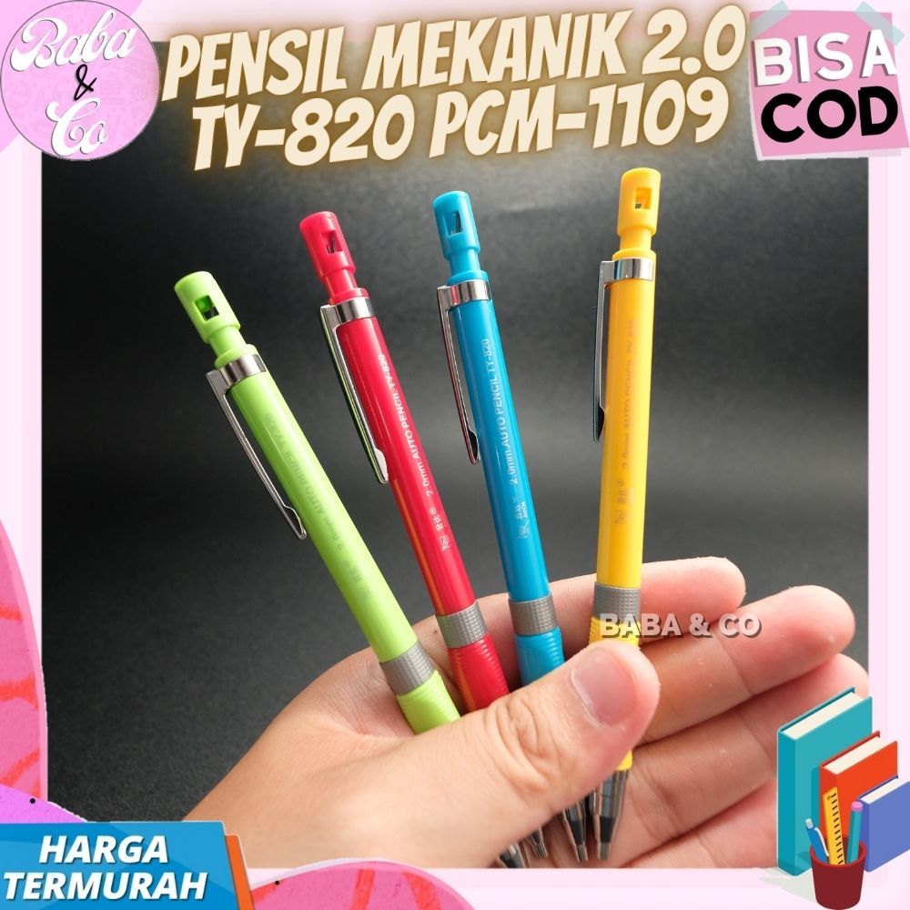 MECHANICAL PENCIL 2.0 TY-820 MECHANICAL PRINTED PENCIL PCM-1109 2mm PRINTED PENCIL