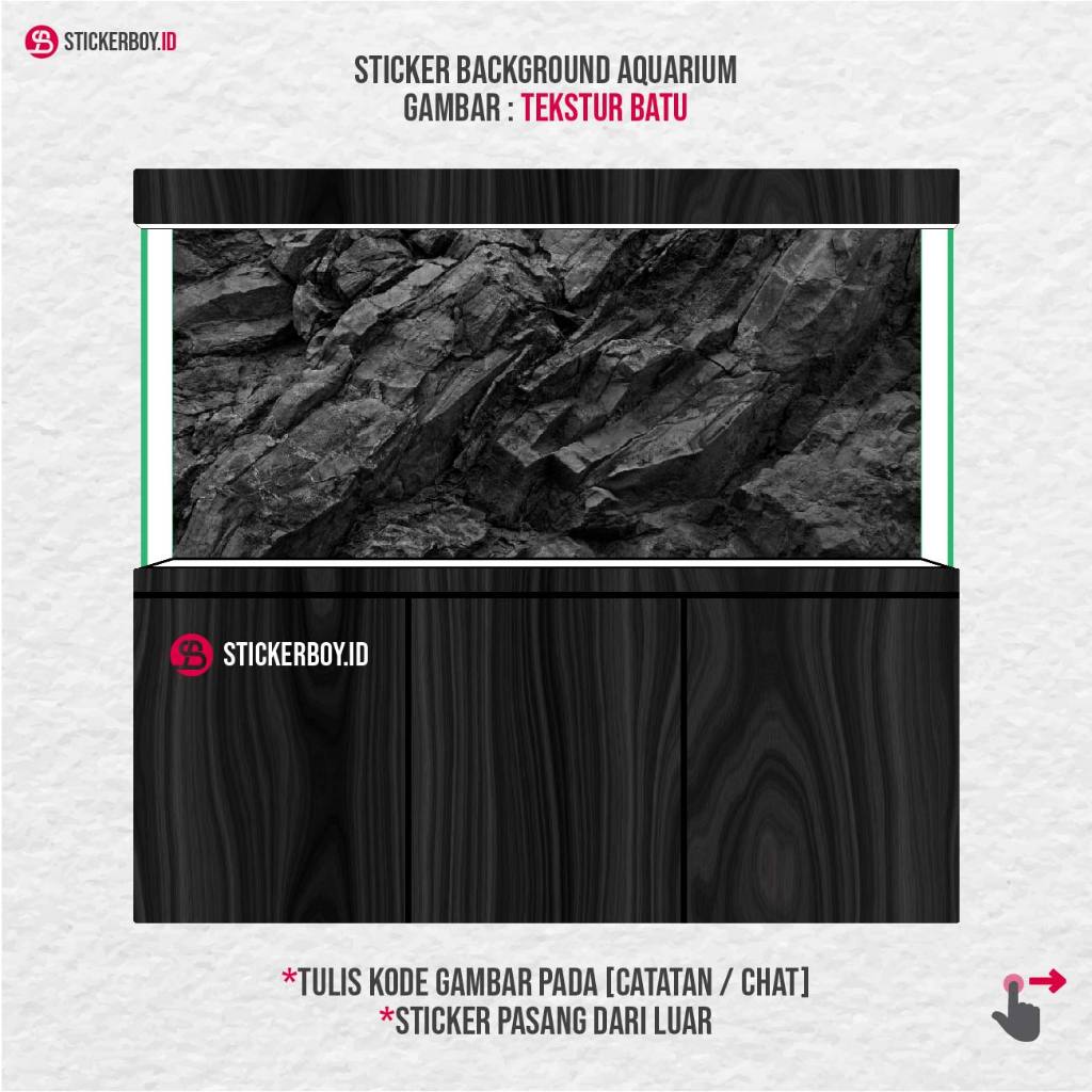 สติ๊กเกอร์ตู้ปลา BACKGROUND สติ๊กเกอร์ติดผนัง AQUARIUM ROCK PICTURE