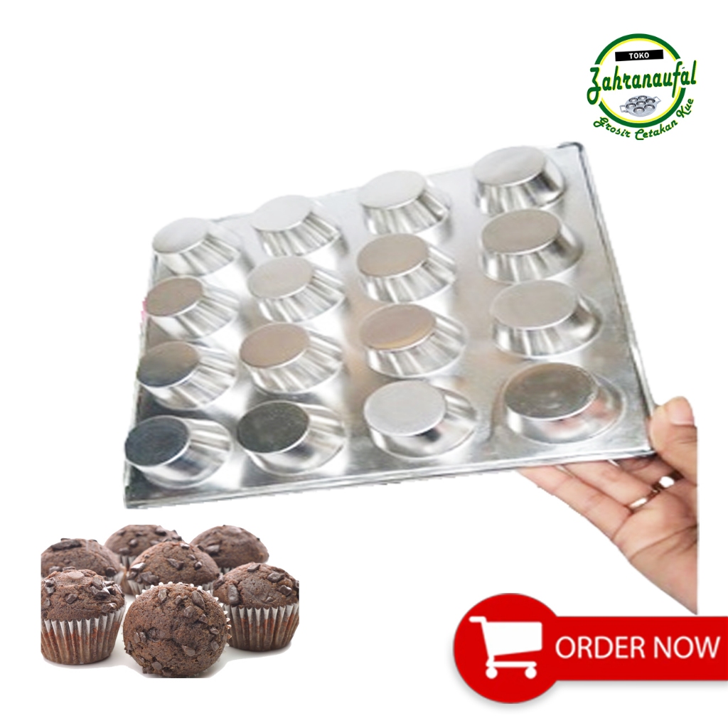 12-HOLE MUFFIN TIN / CUP CAKE / STEAMED / SUS CAKE WITH BUNTU MOTIF, อลูมิเนียม