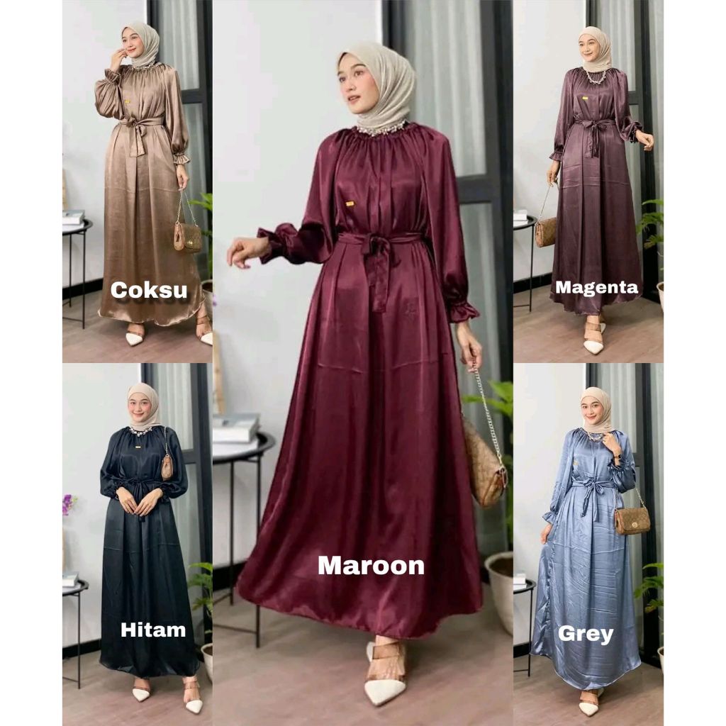 Luna Gamis Vantela SHIMMER SLIK Tille Tilleluna DRESS วัสดุ Vantela SHIMMER SILK