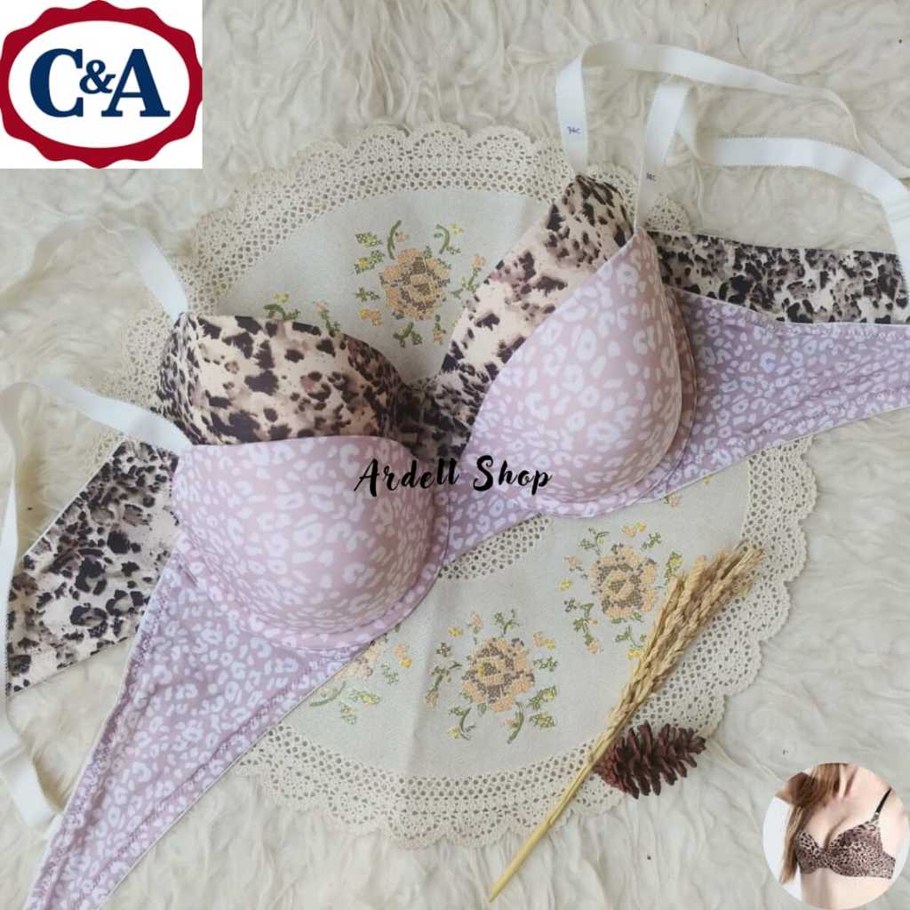CC C&A SAMPLE ชุดชั้นในสตรี UNDERWEAR BRA LEOPARD MOTIF CUP 36B 36C BRANDED