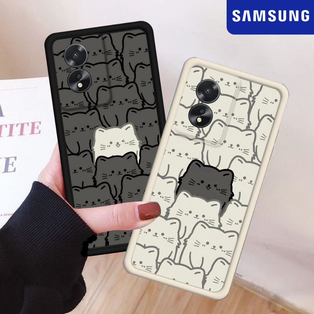 Cute Cat Motif Softcase [DM14] สําหรับ HP SAMSUNG A05 A05S A04 A04E A13 A14 A15 A02 A50 A32 A33 A22 