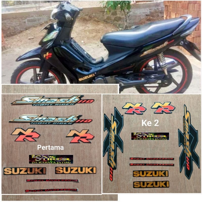 Original Suzuki Smash NR 110 สีดํา Striping พร้อมขอบทอง 2008 2009