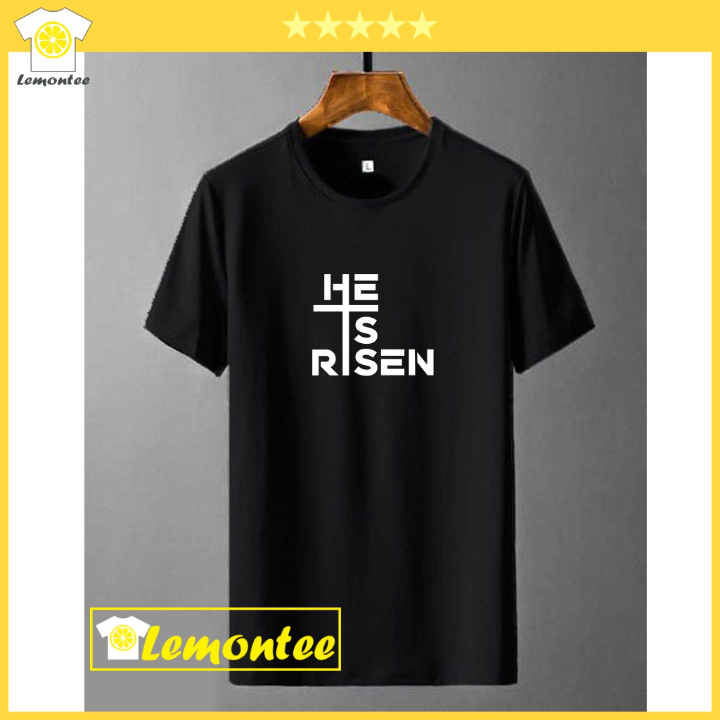 เสื้อยืด พิมพ์ลาย HE IS RISEN 1 สไตล์คริสเตียน คาทอลิก สําหรับผู้ชาย ผู้หญิง