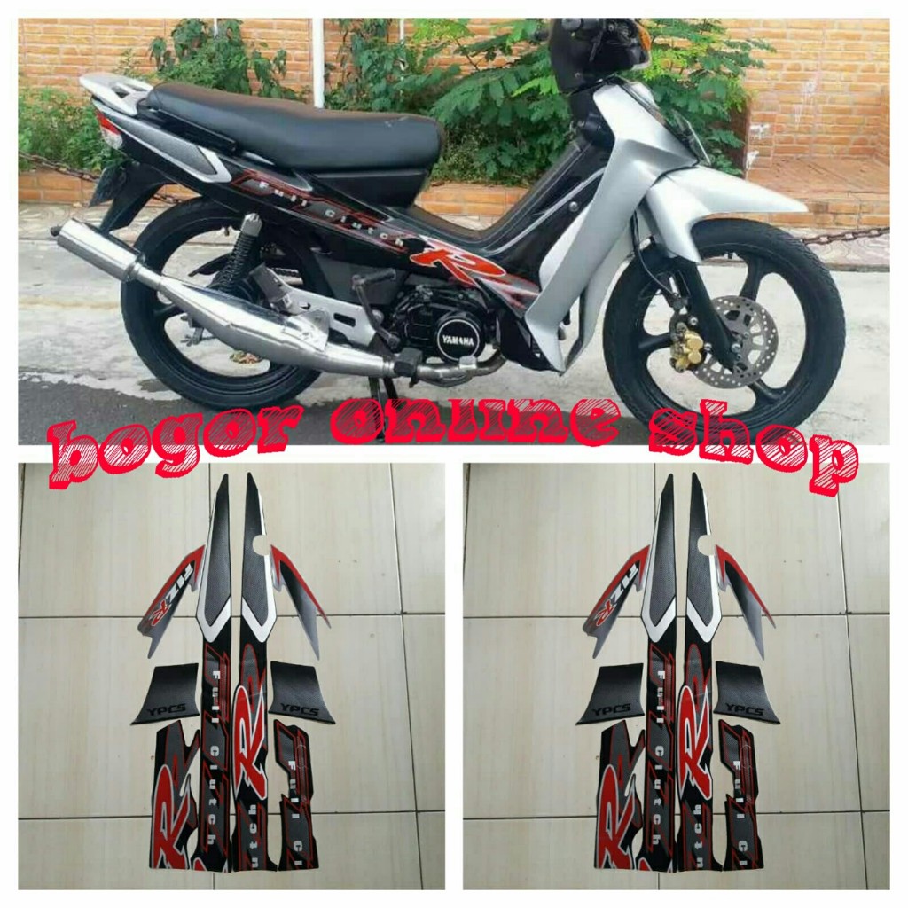 F1zr 2002 สติ๊กเกอร์แถบมอเตอร์ไซค์สีเงินสีดํา