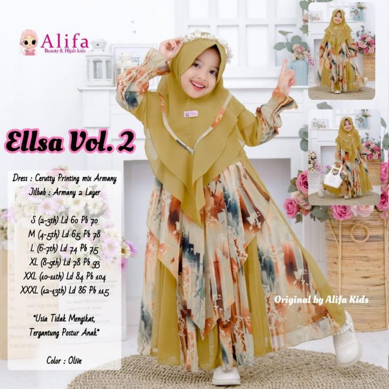 Ellsa vol.2 ผ้าคลุมฮิญาบ gamis anak free ของแท้ โดย Megastore