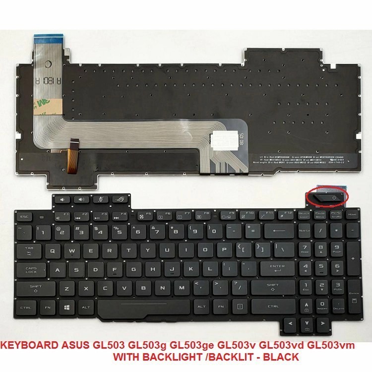 คีย์บอร์ด ASUS ROG Strix GL503 GL703 GL503V GL503VD GL503VM GL503VS