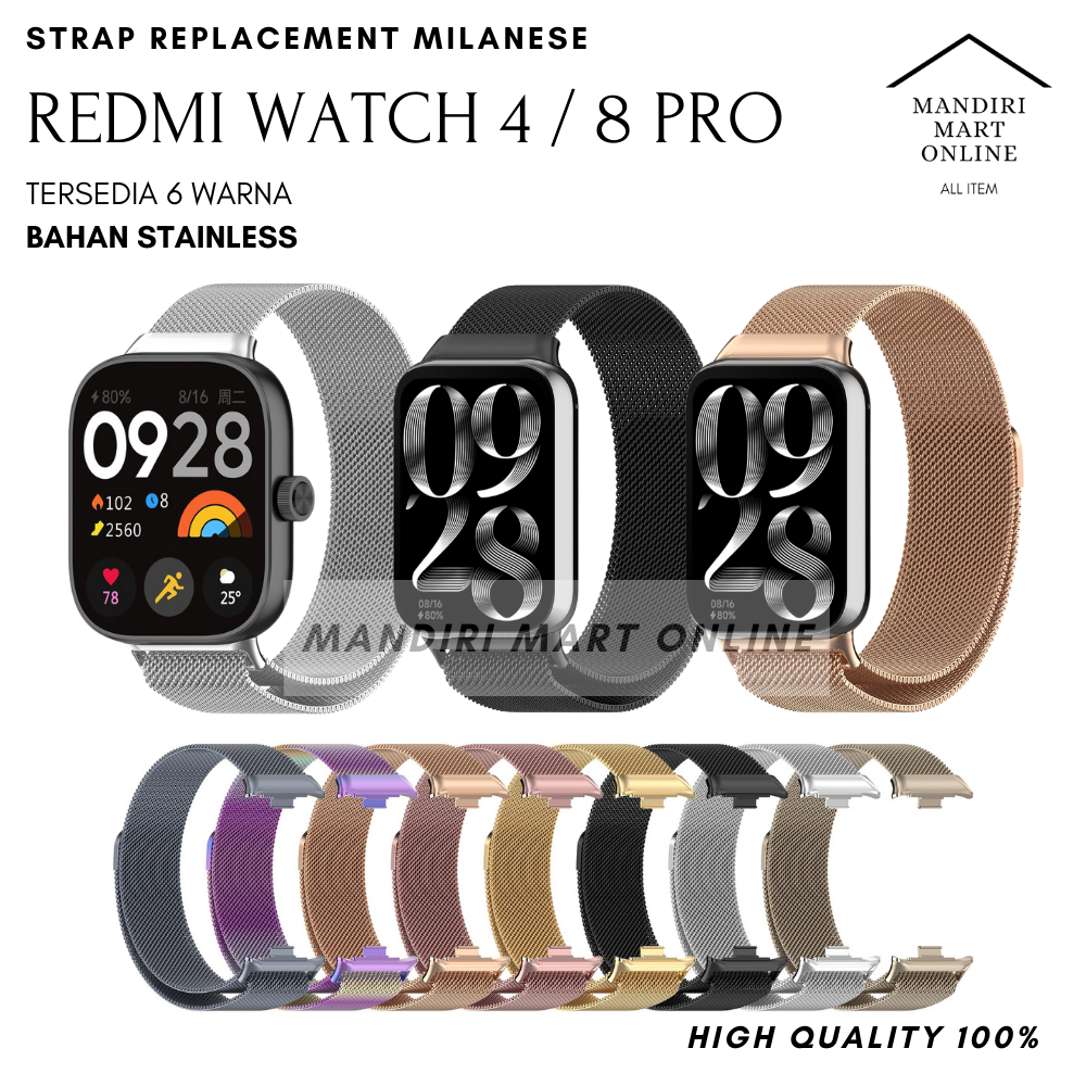 Redmi Watch 4 สาย Milanese สายรัดทดแทน Xiaomi Mi Band 8 Pro Milanese Loop Strap
