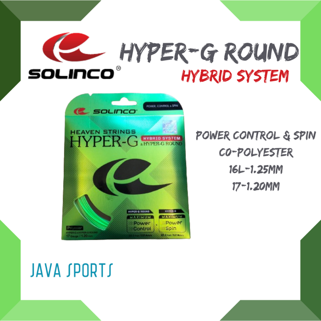 Solinco Hyper-G สายไม้เทนนิส ไฮบริด ทรงกลม | การควบคุมพลังงานและการหมุน