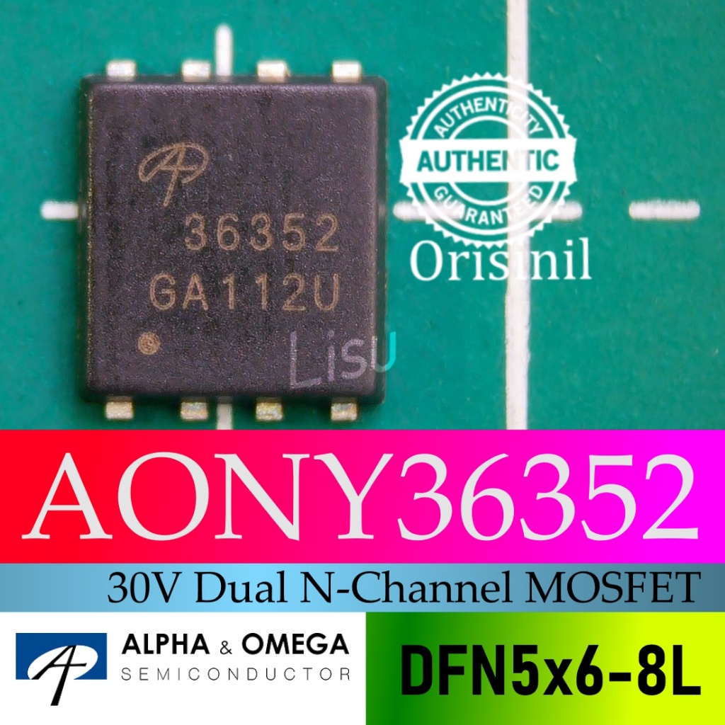 AONY3352 30V 49A 85A Dualไม่สมมาตร N-Channel MOSFET 36352 DFN5x6 Alpha & Omega ORIGINAL เปลี่ยน ONA6