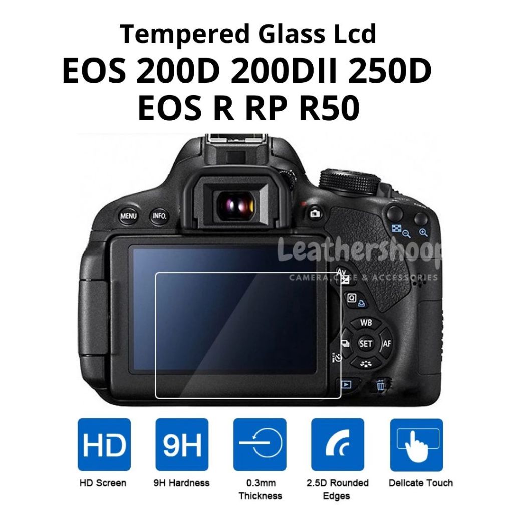 ฟิล์มกระจกนิรภัยกันรอยหน้าจอ LCD สําหรับ Canon EOS 200D 200DII 250D EOS R EOS RP EOS R50