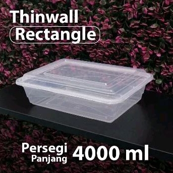 (Rec4000) Thinwall Super Jumbo 4000ml - Thinwall 4000ml ความจุขนาดใหญ่ - กล่องข้าวขนาดใหญ่สุด