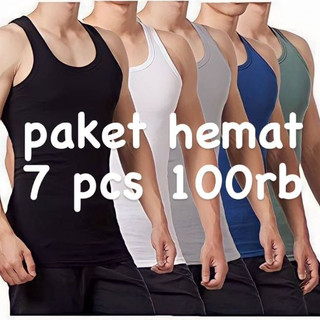PAKET HEMAT 7 PCS Singlet Kaos Singlet Singlet Polos Singlet Kaos Singlet Pria Dewasa Singlet gym Pria Tanktop Rip Kaos Dalam Pria dalaman pria