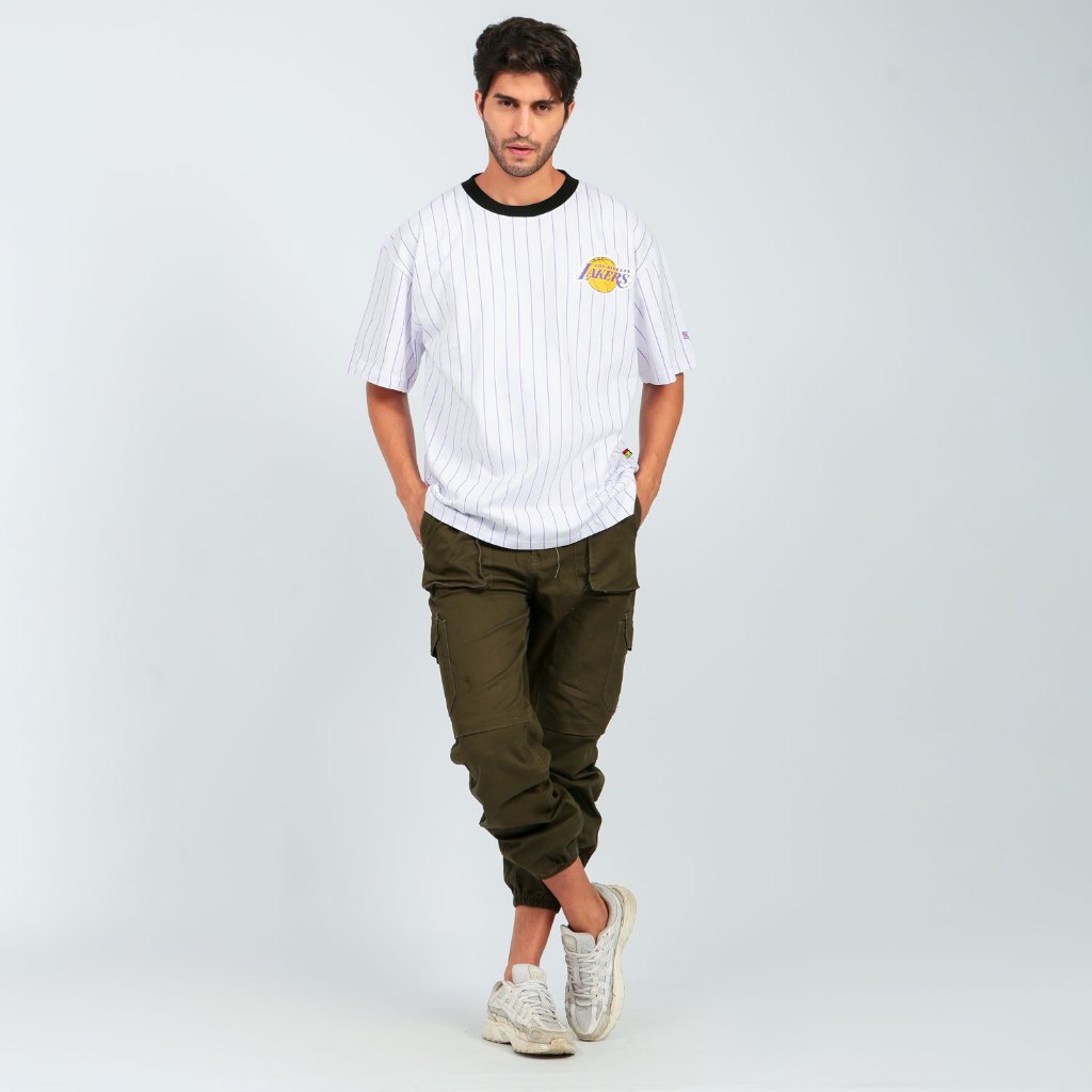 เสื้อยืด BASKETBALL / LAKERS / BASKETBALL / MFS / STRIPE / OVERSIZE