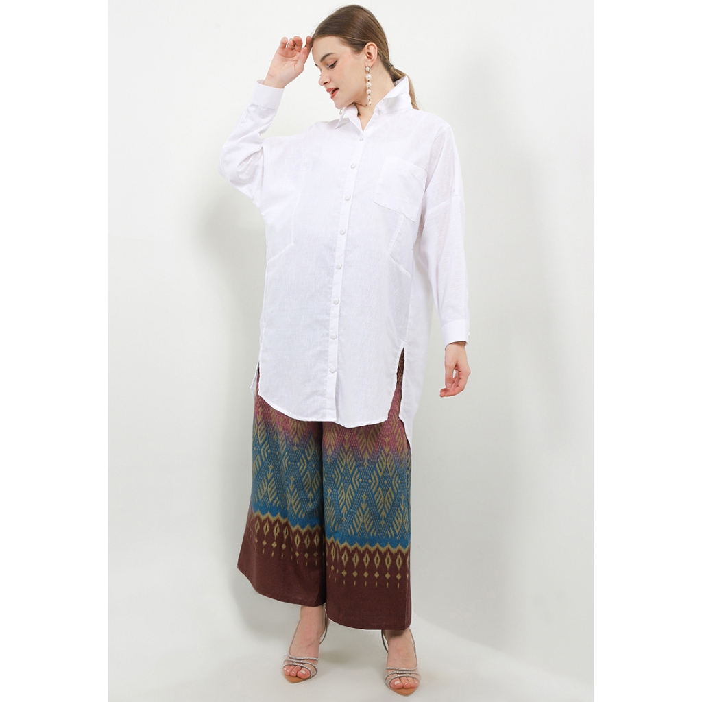 กางเกงขายาวเอวยางยืด Batik Rang2-PINK