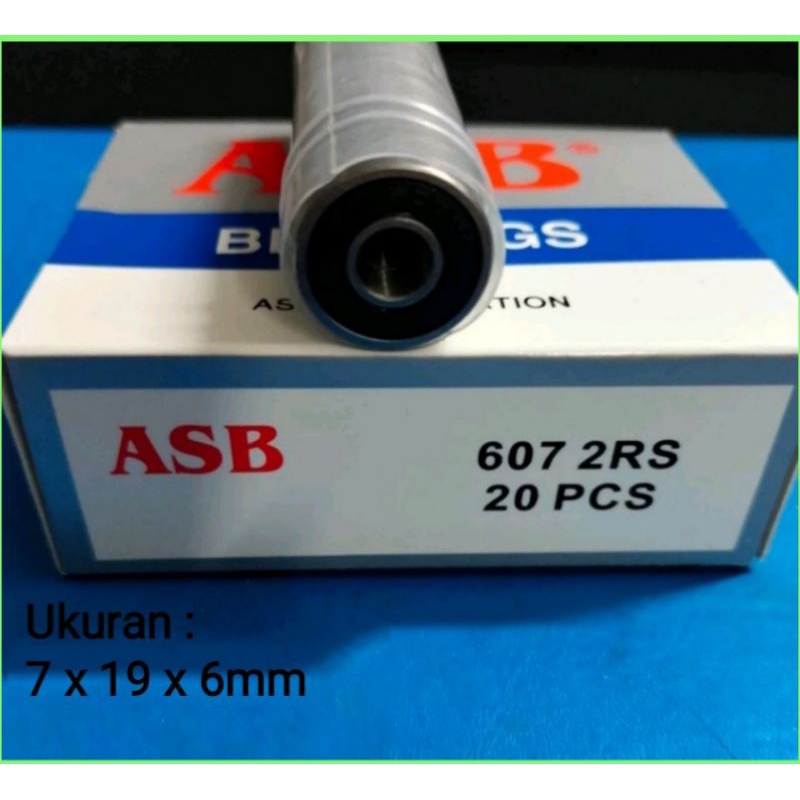 แบริ่ง 607 2RS Laher Klaher Ball Bearing ASB 607 ฝายาง