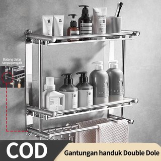Rak Kamar Mandi Stainless Steel Rak Tempel Gantung Rak Handuk Rak Kamar Mandi Dinding