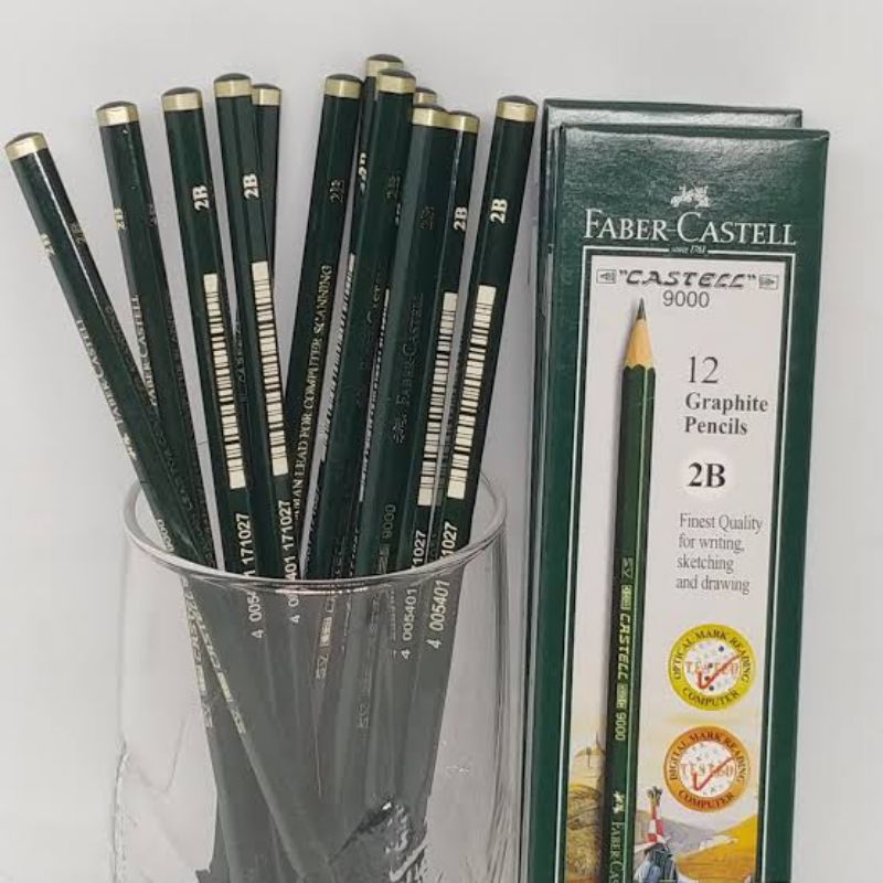 FABER CASTELL Faber 🌹 CASTELL 2B ดินสอสอบคอมพิวเตอร ์ ( 12 ชิ ้ น