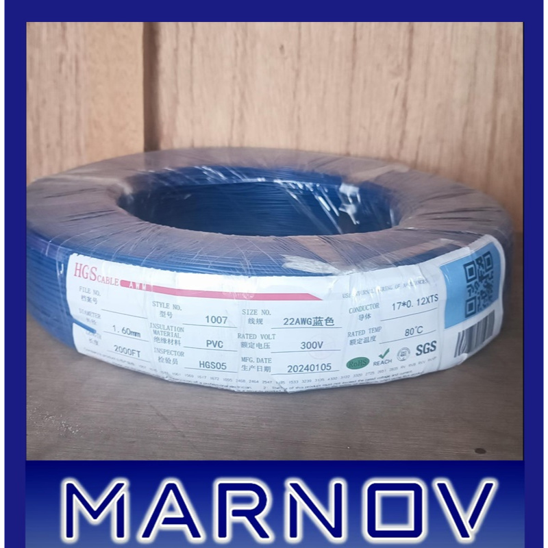 AWG 22 Blue AWG22 สายเกลียวม้วนเงินดีบุก