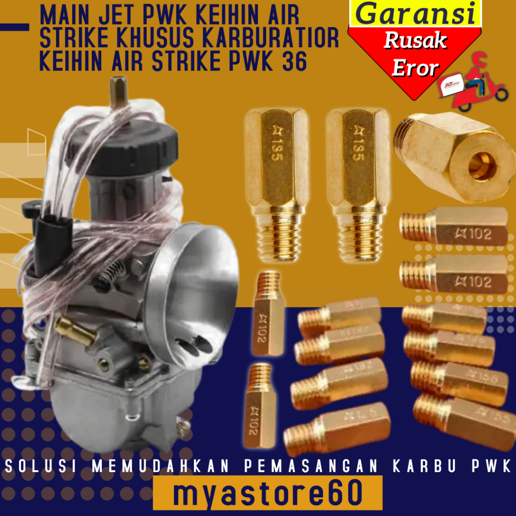 MJ หลัก Jet Mainjet Spuyer Mainjet คาร์บูเรเตอร์คาร์บูเรเตอร์ Carbu PWK 36 Keihin 90 92 95 98 100 10