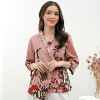 Nuansa Batik Blouse Batik Model Kimono Lengan 7/8 Bahan Katun Stretch